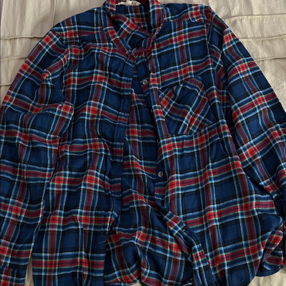 Blue and Red Plaid Shirt
